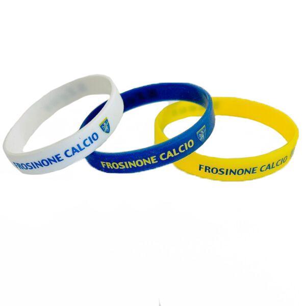 Set di 3 braccialetti Frosinone calcio in silicone giallo bianco e blu