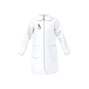 Grembiule scuola bambina zip ricamo unicorno bianco