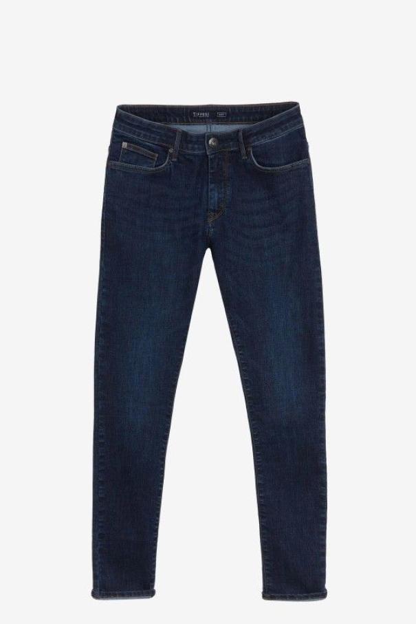 tiffosi tiffosi jeans uomo skinny leggermente sabbiato blu scuro