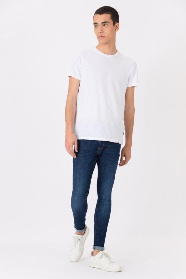 tiffosi tiffosi jeans uomo skinny leggermente sabbiato blu scuro