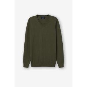 Pullover uomo cotone 1 filo  verde militare