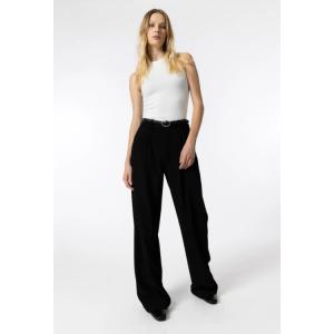 Pantalone donna palazzo svasato con cinta nero