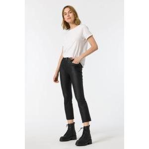 Jeans donna ecopelle corto svasato megan_27  nero