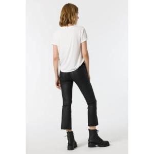 Jeans donna ecopelle corto svasato megan_27  nero