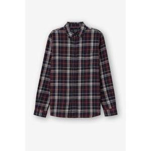 Camicia uomo flanella quadri regular fit ramon bordeaux