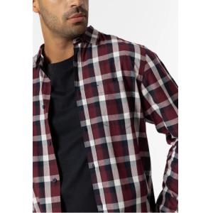 Camicia uomo cotone quadri princeton bordeaux