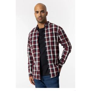 Camicia uomo cotone quadri princeton bordeaux