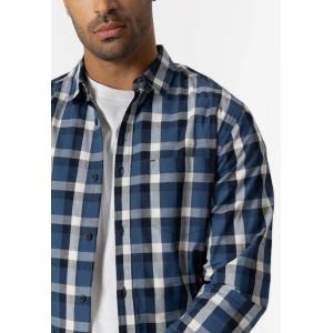 Camicia uomo cotone quadri slim princeton bluette