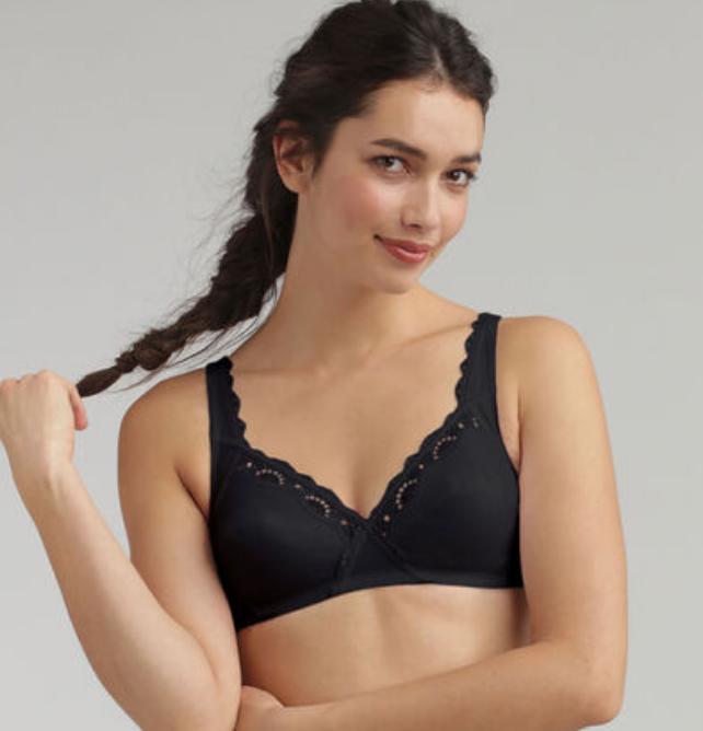 Reggiseno senza ferretto Playtex Cotton Support nero