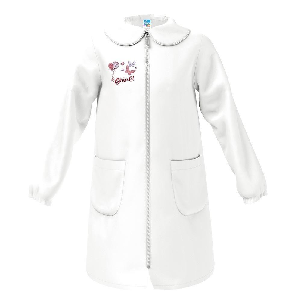 siggi siggi grembiule bianco scuola con zip shine bianco