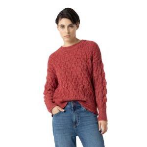 Maglione donna trecce melange haya bordeaux