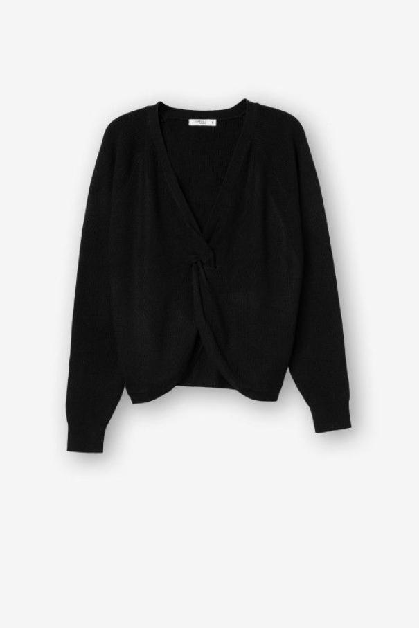 tiffosi tiffosi cardigan donna nodo centrale magnolia nero