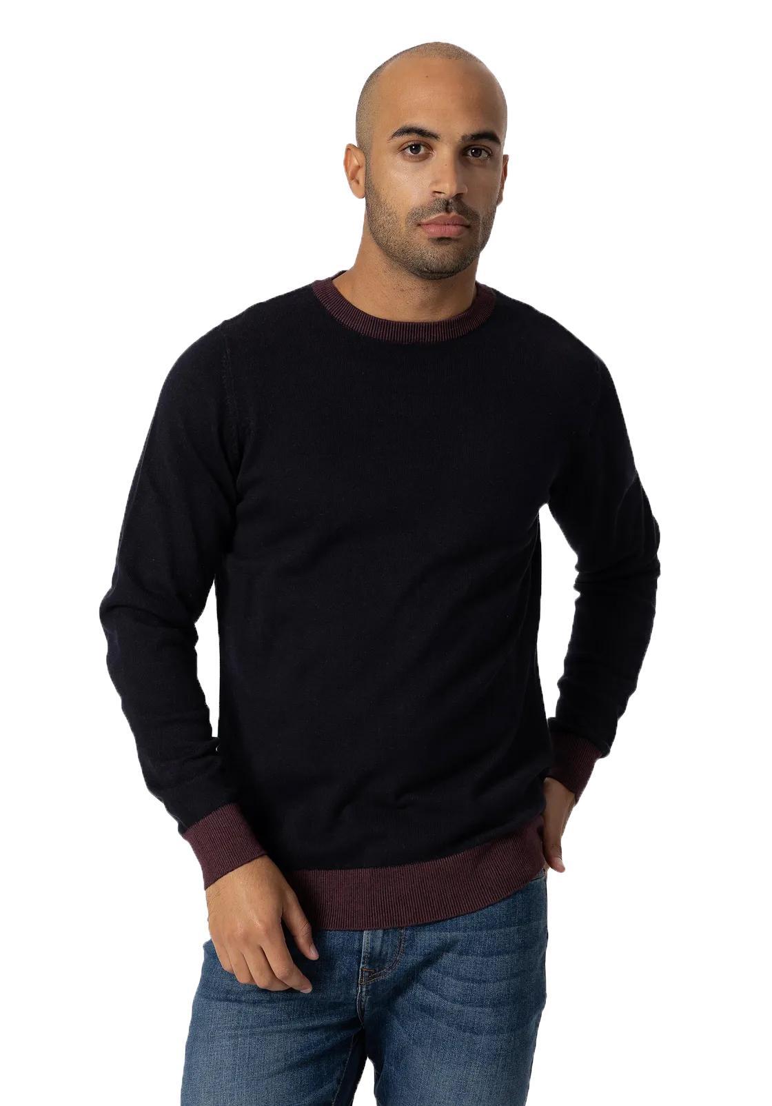 Tiffosi maglione uomo cotone melange TADEU Bordeaux