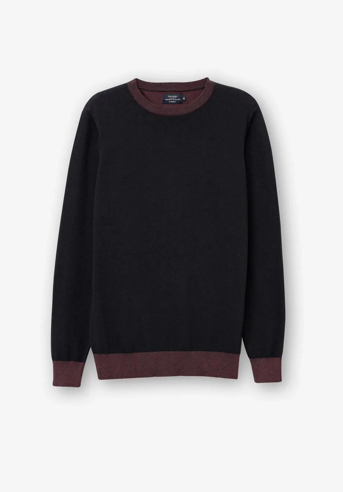 Tiffosi maglione uomo cotone melange TADEU Bordeaux