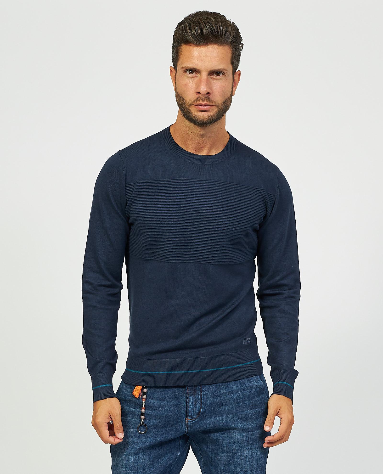 Maglione Yes Zee uomo in tinta Blu