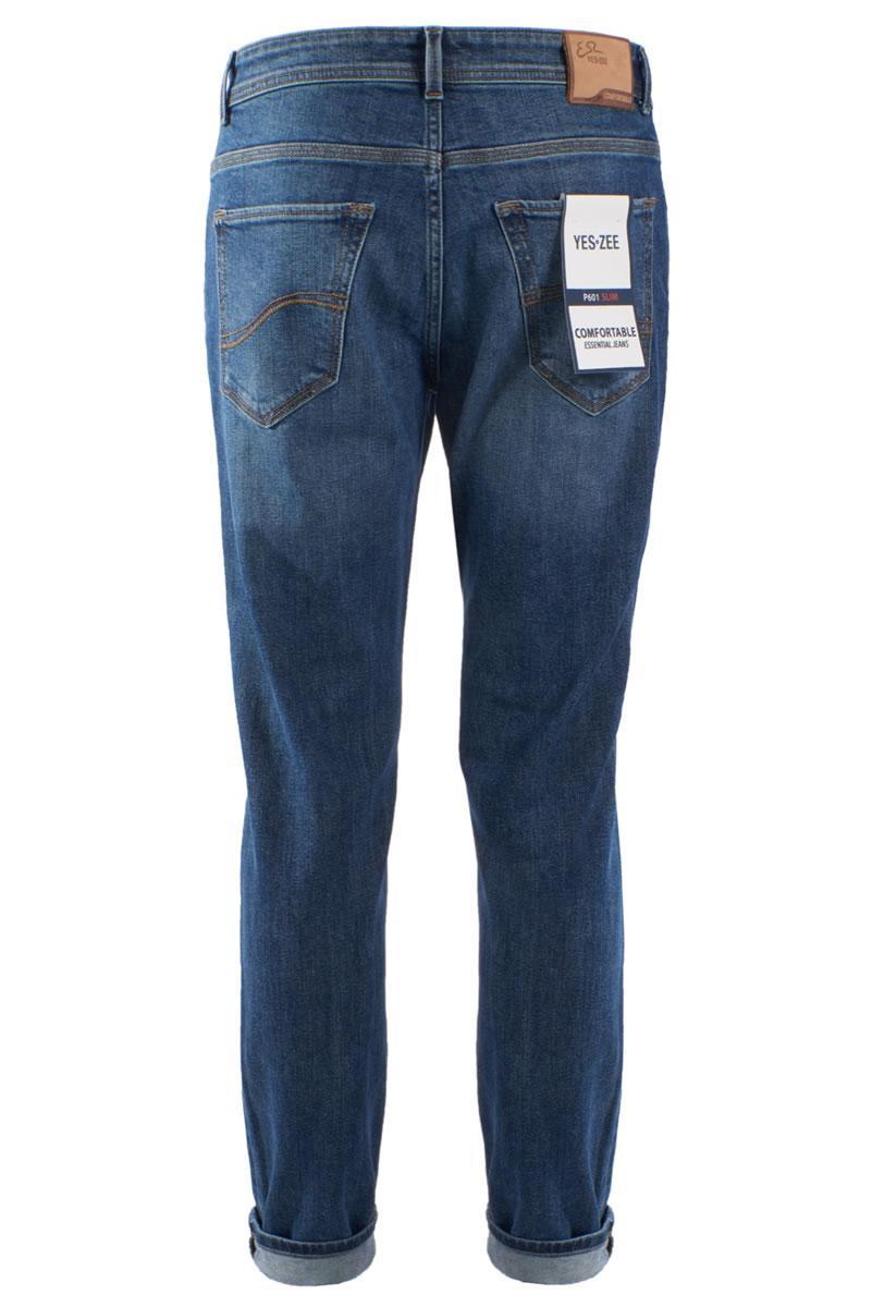 yes zee yes zee jeans uomo slim elasticizzato scuro jeans