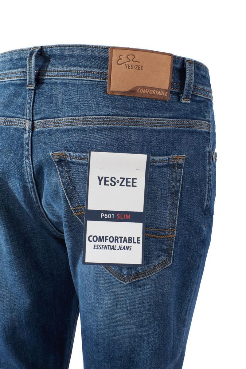 yes zee yes zee jeans uomo slim elasticizzato scuro jeans