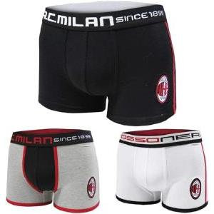 Boxer in cotone da ragazzo ac milan tripack