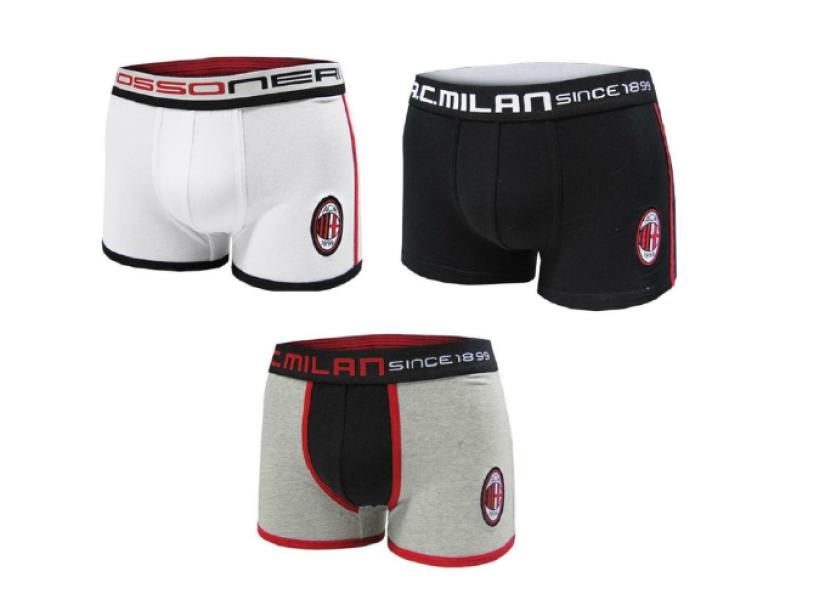 Tris boxer da uomo compatibile con Milan