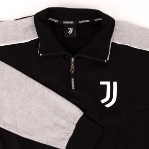 Pigiama mezza zip in cotone felpato da adulto fc juventus