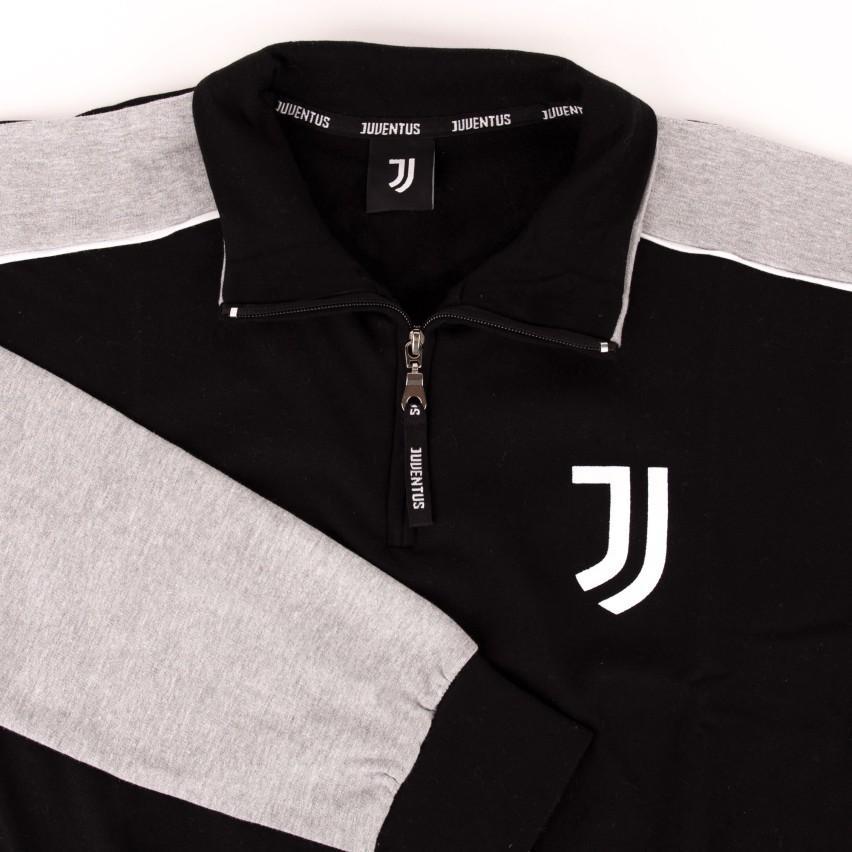 Pigiama mezza zip in cotone felpato da adulto FC Juventus 