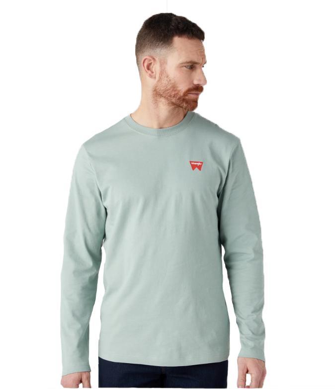 Maglia Wrangler girocollo manica lunga uomo Acqua marina