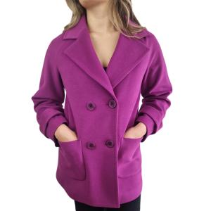 Cappotto  doppiopetto donna viola uva