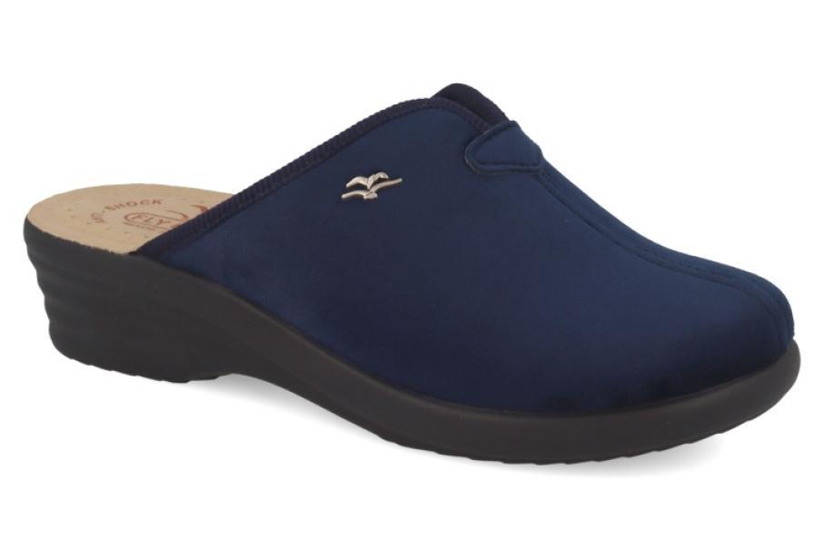 Pantofole Fly Flot donna velluto fondo antishock blu