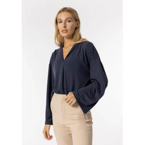 Maglia donna manica larga scollo a v blu taglia s