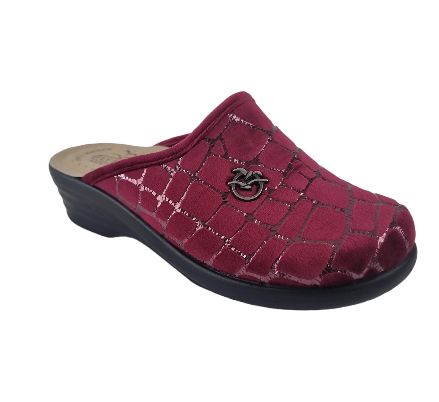 Pantofole donna Fly Flot velluto bordeaux