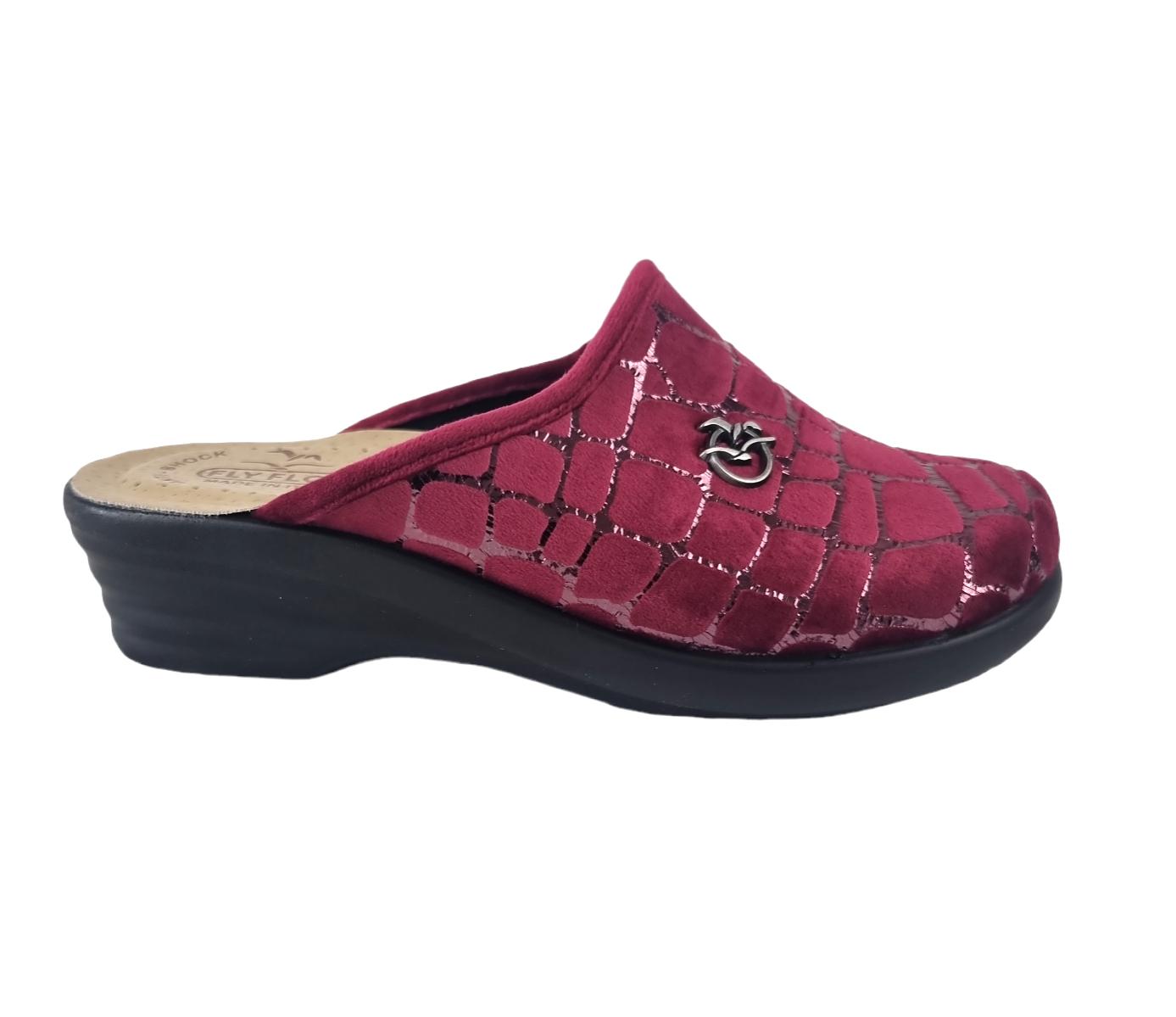 Pantofole donna Fly Flot velluto bordeaux