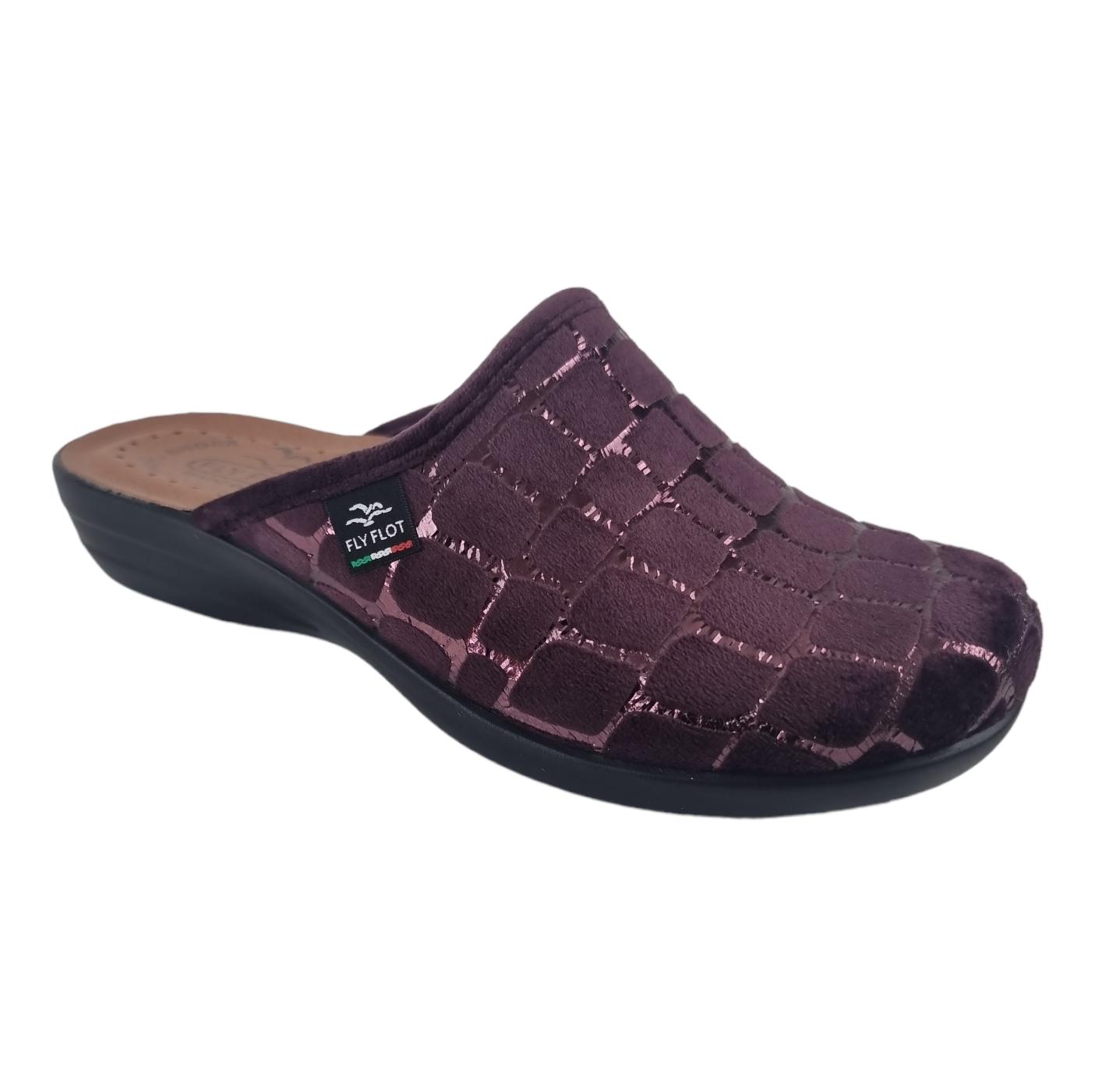 Pantofole donna Fly Flot in velluto viola 