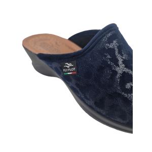 Pantofole donna  in fantasia leopardata blu