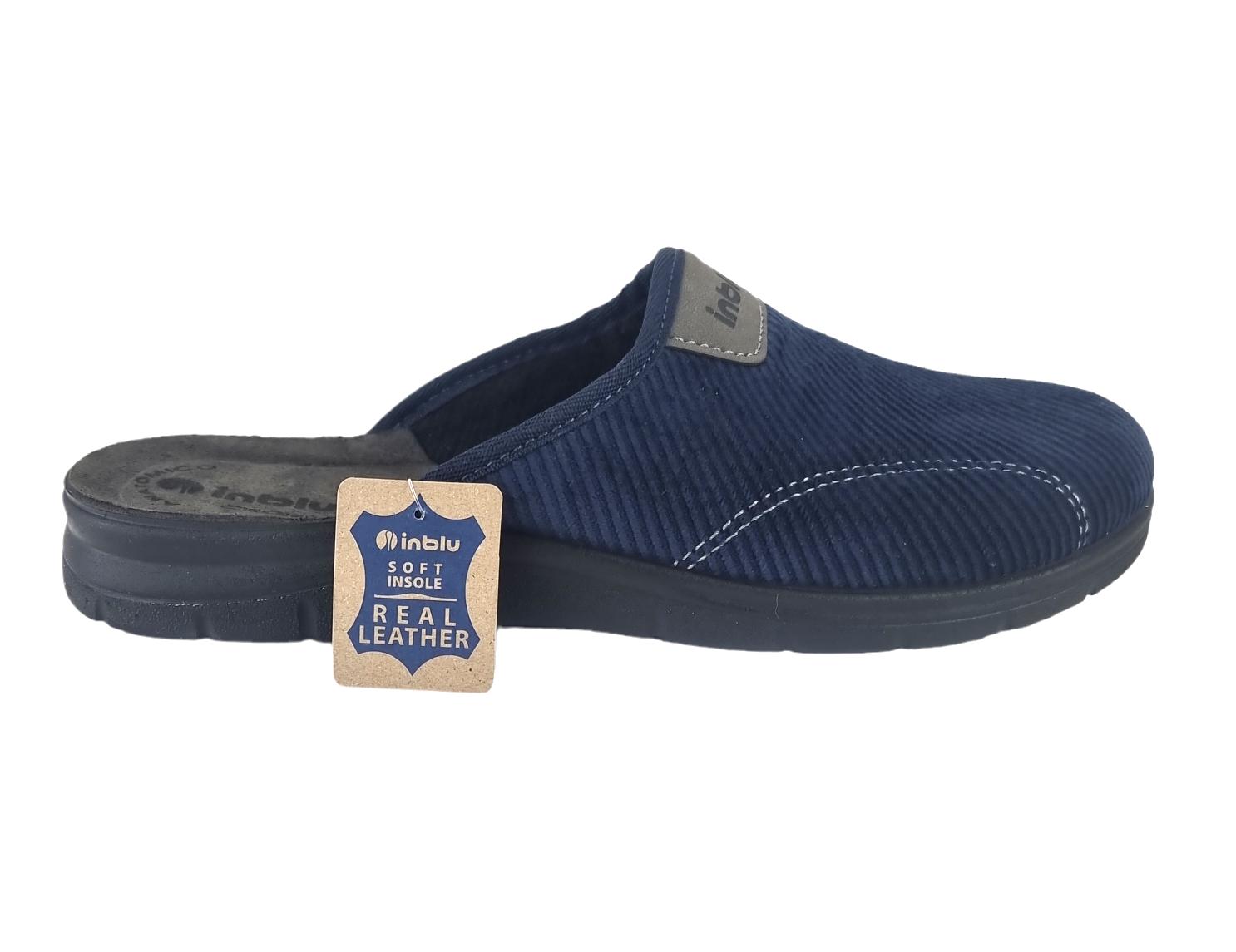 Pantofole uomo Inblu velluto blu