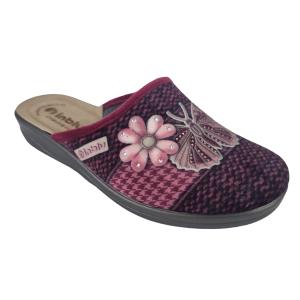 Pantofole donna  farfalla bordeaux