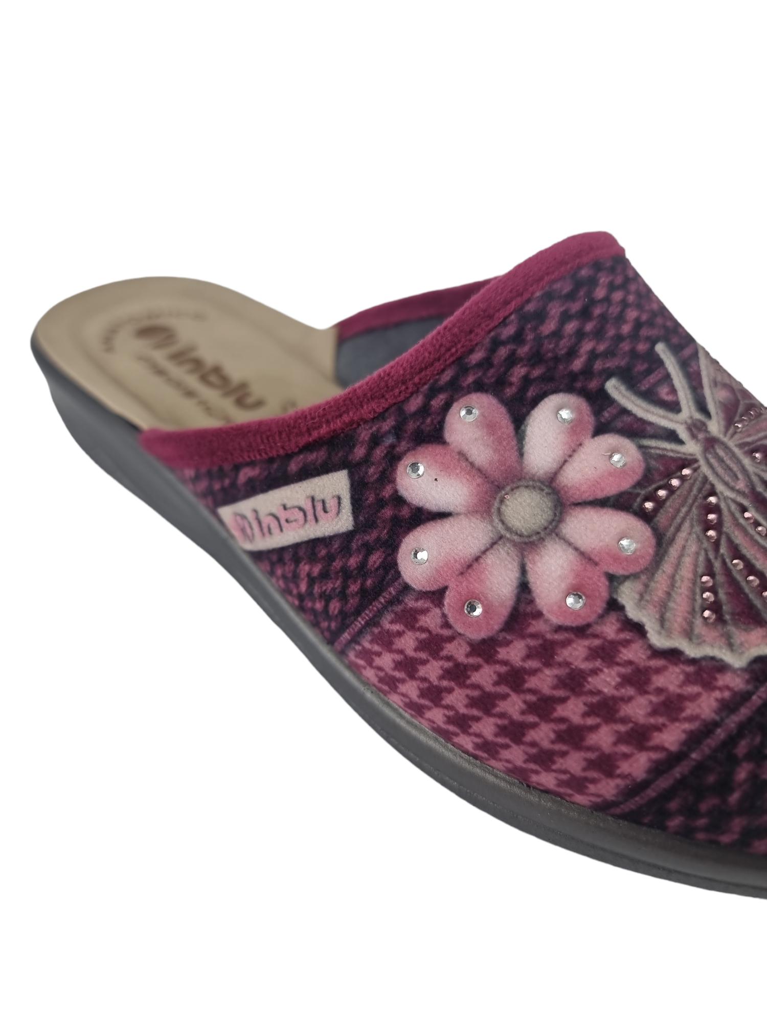 Pantofole donna Inblu farfalla bordeaux