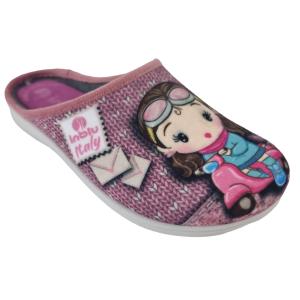 Pantofole donna  rosa con disegno