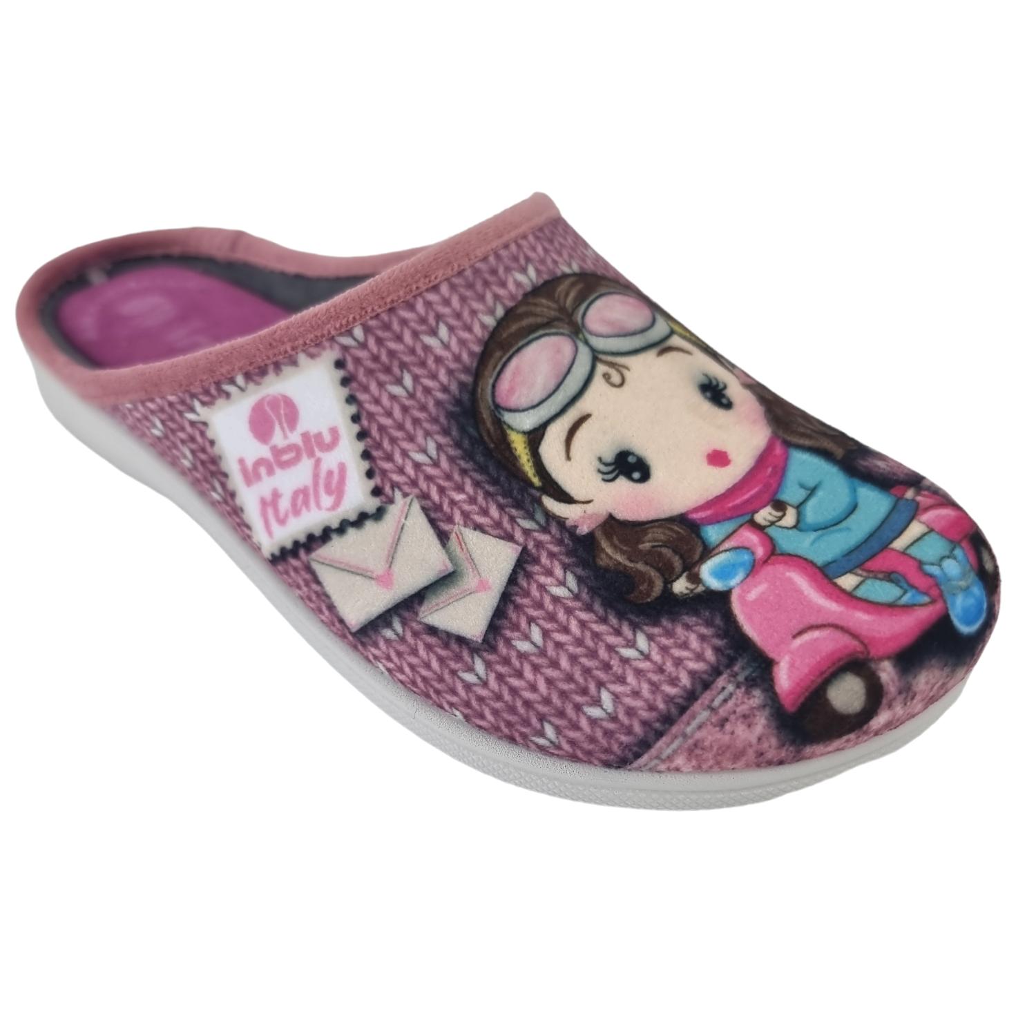 Pantofole donna Inblu rosa con disegno