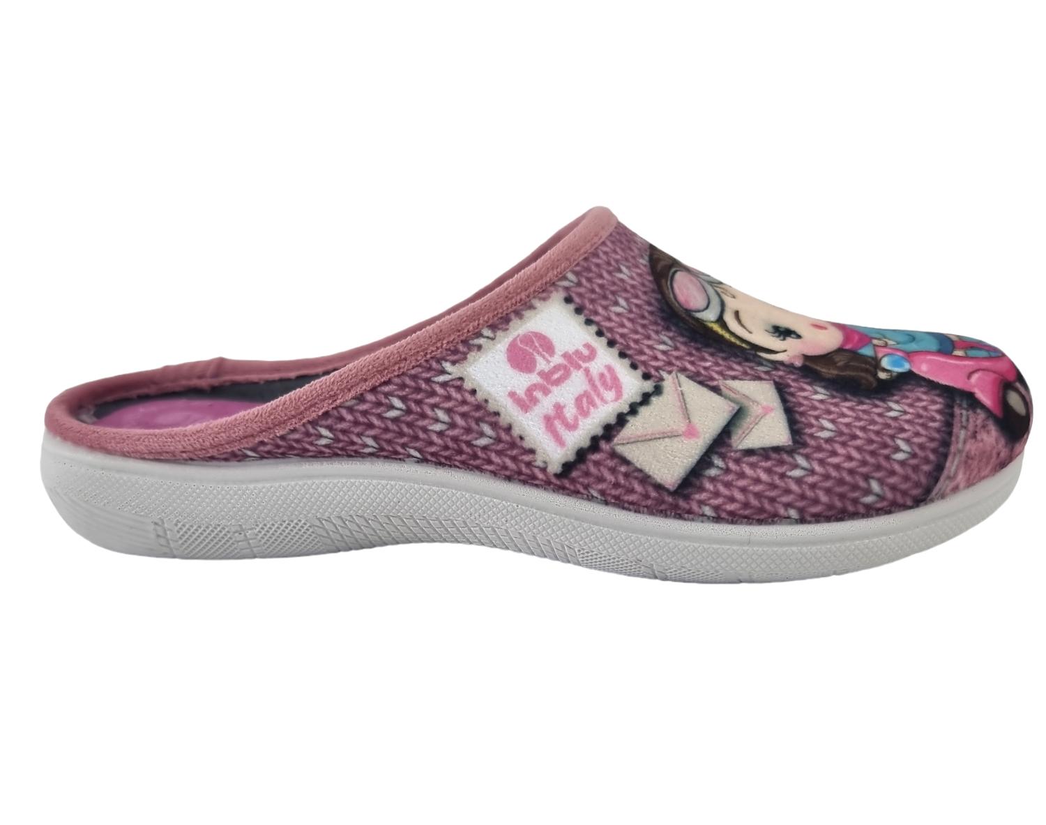 Pantofole donna Inblu rosa con disegno