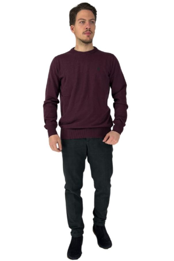 Maglione girocollo Lumberjack uomo bordeaux 