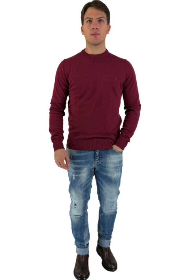 Maglione girocollo Lumberjack uomo bordeaux 