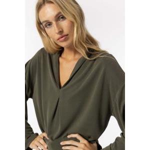 Maglia donna viscosa v manica lunga marta_c verde militare