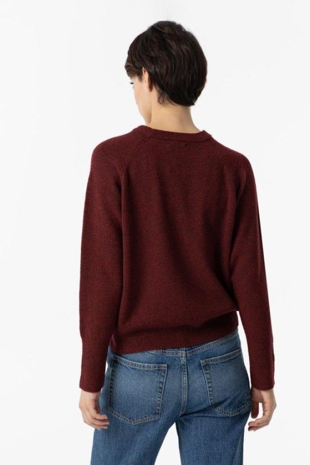 Tiffosi maglia  donna lana bouglet unito SELENE Bordeaux