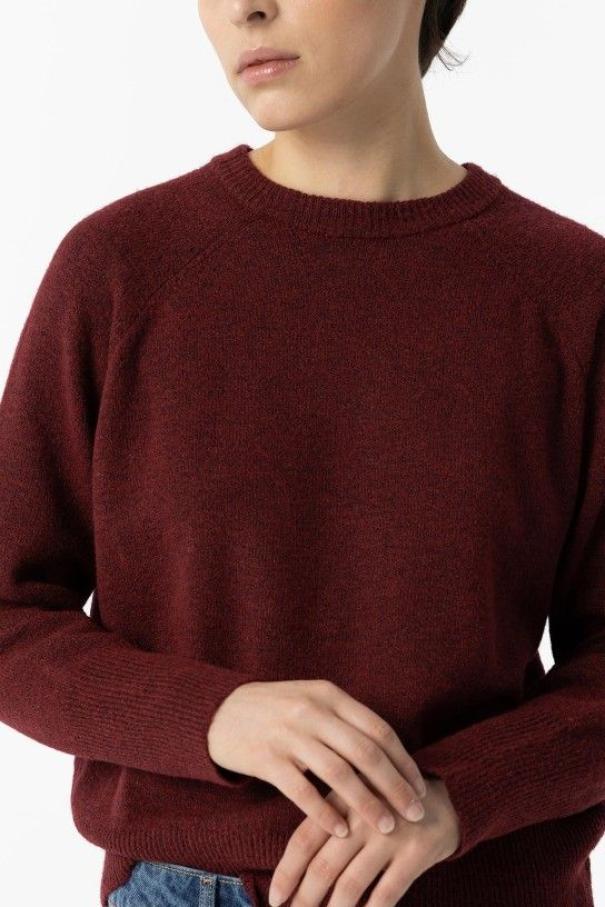 Tiffosi maglia  donna lana bouglet unito SELENE Bordeaux