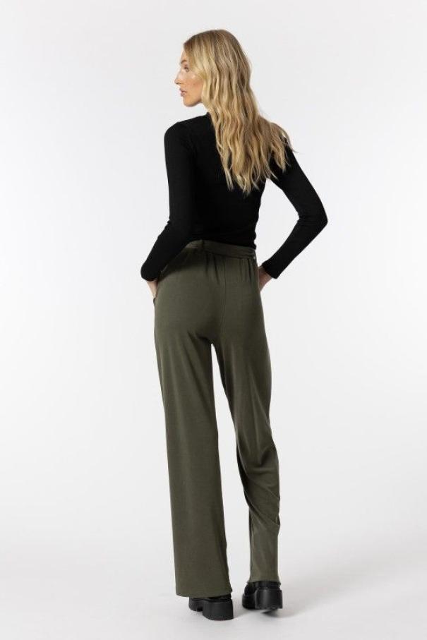 TIFFOSI Pantaloni Paperbag con cintura Soft Touch Verde Militare