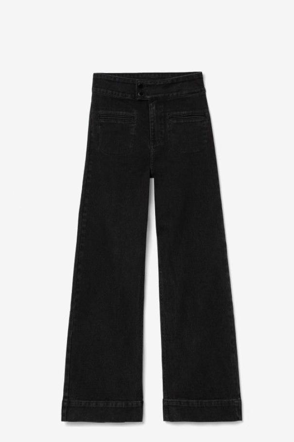 Tiffosi jeans donna vita alta palazzo OLIVIA_1 Nero