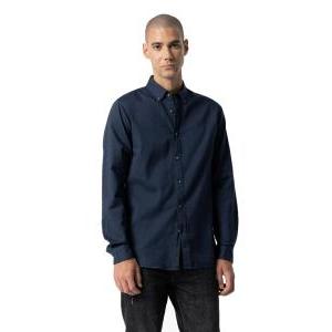 Camicia uomo flanella unito pattin blu