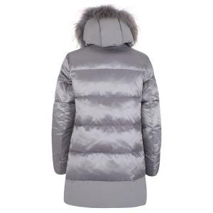 Piumino donna fascia fondo opaca + finto gilet  staccabile grigio