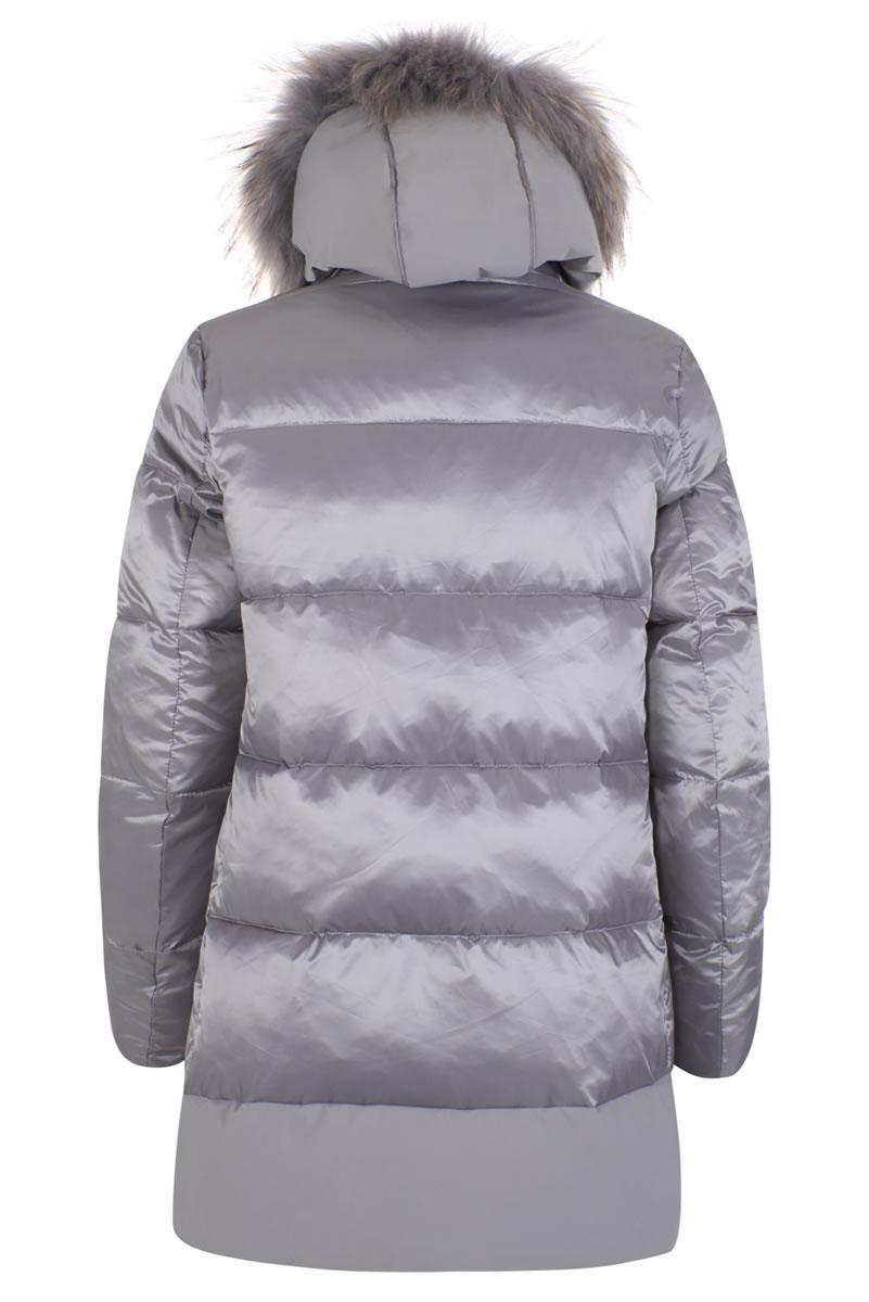 Yes zee piumino donna fascia fondo opaca + finto gilet  staccabile Grigio