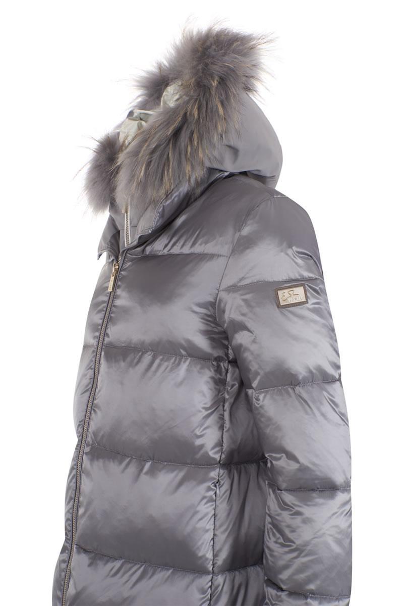 Yes zee piumino donna fascia fondo opaca + finto gilet  staccabile Grigio